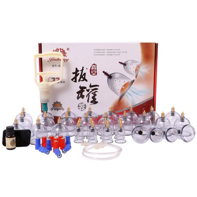 24/32pcs Massage Vacuum Cupping Therapy Set Thicker Magnetic Aspirating Cupping Cans Acupuncture Massage Suction Cup