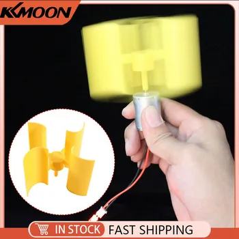 DIY ชุดมอเตอร์ขนาดเล็กกังหันลมแนวตั้งใบมีด Breeze เครื่องกําเนิดไฟฟ้าวิทยาศาสตร์รุ่นพลังงานลมเครื่องกําเนิดลมแนวตั้ง 1