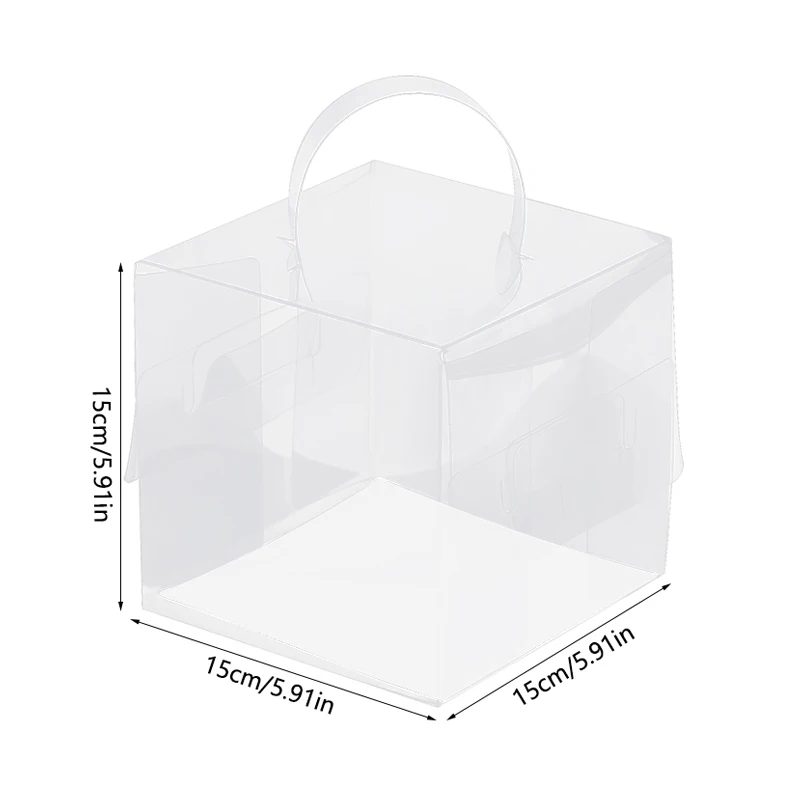 2/5PCS Clear Cake Packaging Box with Handle, Transparent Plastic Dessert Container, Cup... - SKU CCPB1902 - UGI Packaging