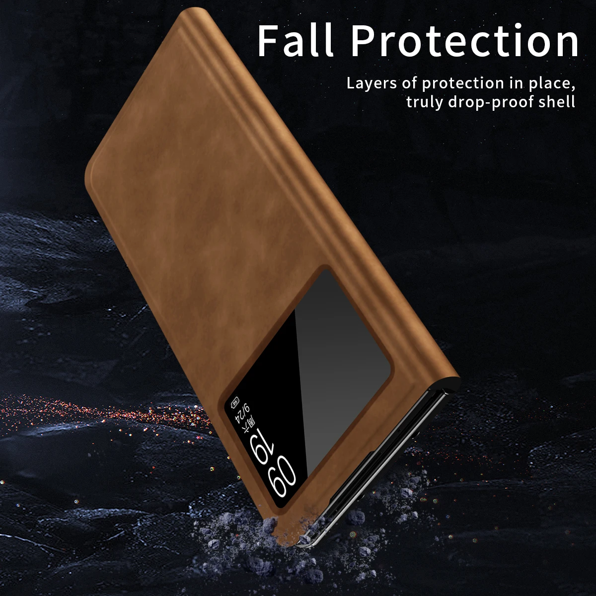 Leather Folding Case with Concealed Stand - High-end Business Holster