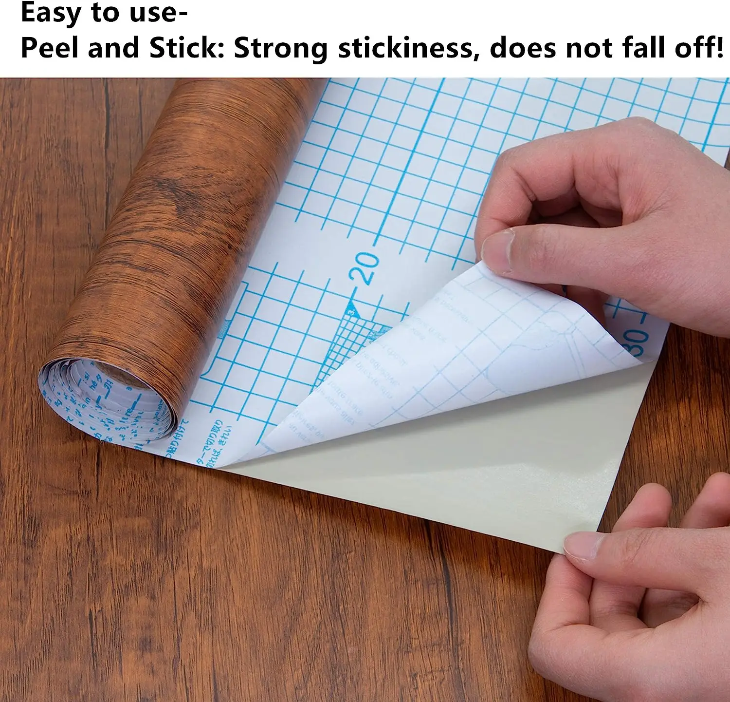 Description Picture 4 of itemWood Grain Contact Paper Brown Wooden Wallpaper Self-Adhesive Removable Vinyl Film Easy to Apply For Furniture Kitchen Cabinets