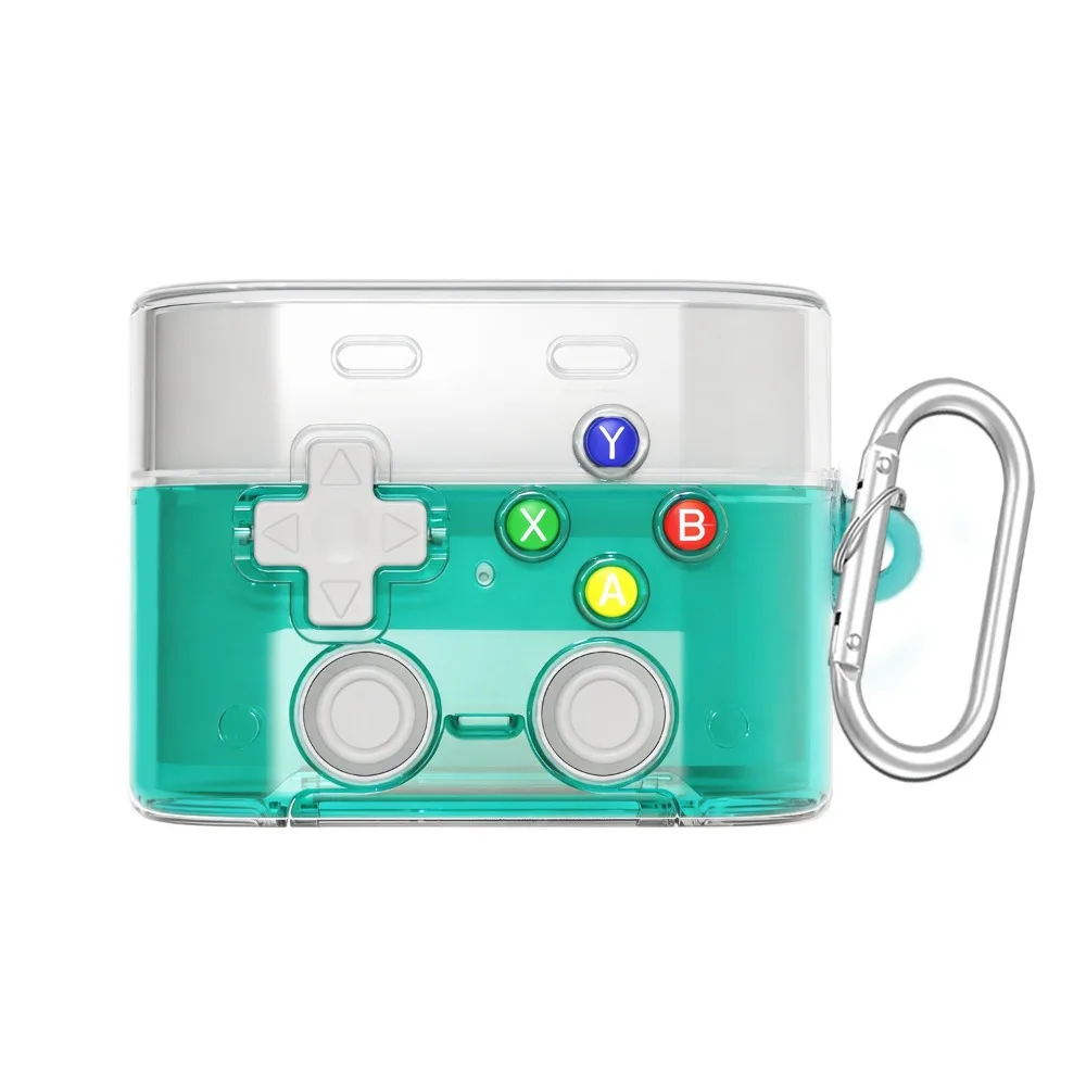 Enhanced Retro Game Controller-Inspired Earphone Case with Cleaning Pen Kit - Shockproof Hard Protective Cover & Metal Chain