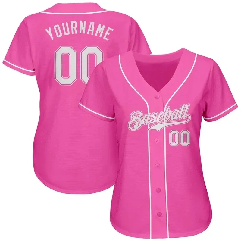 Pink Baseball Jersey Men and Women Section Shirt 3D Printed Shirt Casual Team Shirts Hip Hop Unisex Tops