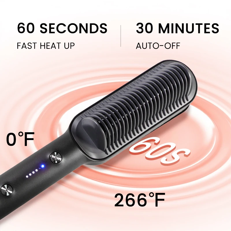 KSKIN Hot Sale Hair Straightener 2 in 1 Brush Multifunctional Professional Hair Flat Iron Comb