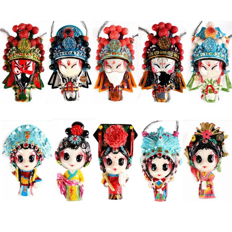 

Handmade Painted Chinese Peking Opera Character Spring 3D Fridge Magnets Tourism Souvenirs Refrigerator Magnetic Stickers