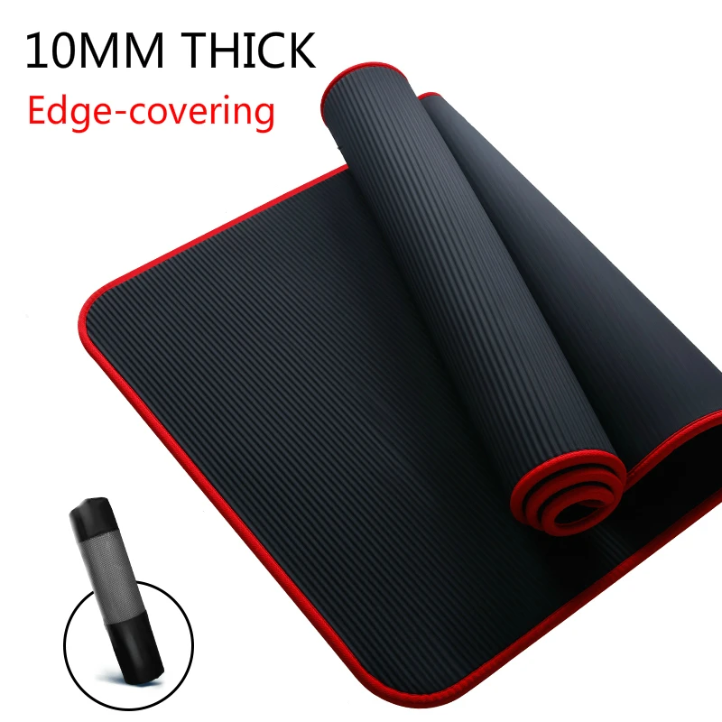 

Thickened Women Men Fitness Mats Edge-covered Non-slip NBR Yoga Mat For Beginners Sports Gym Exercise Pad With Bag