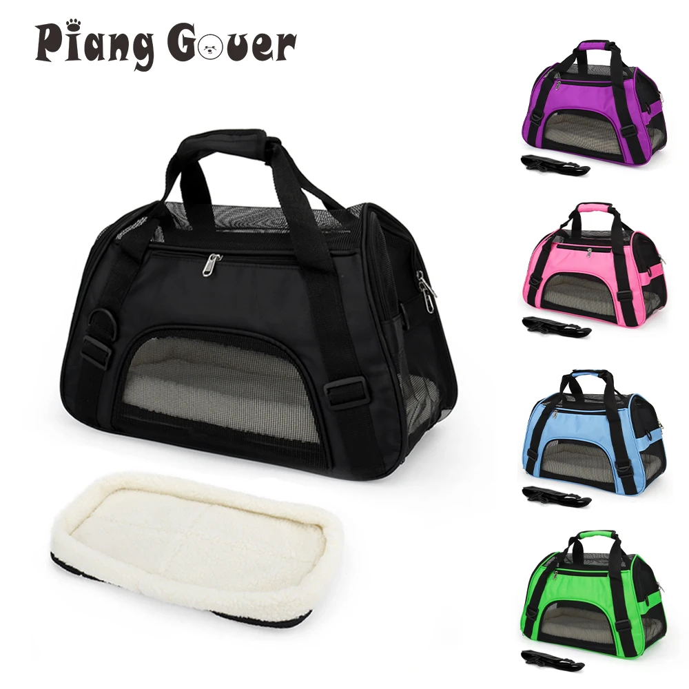 Soft Surface Pet Carrier Cat Bag Outdoor Travel Breathable Pet Handbag Carrier for Dogs With Pad