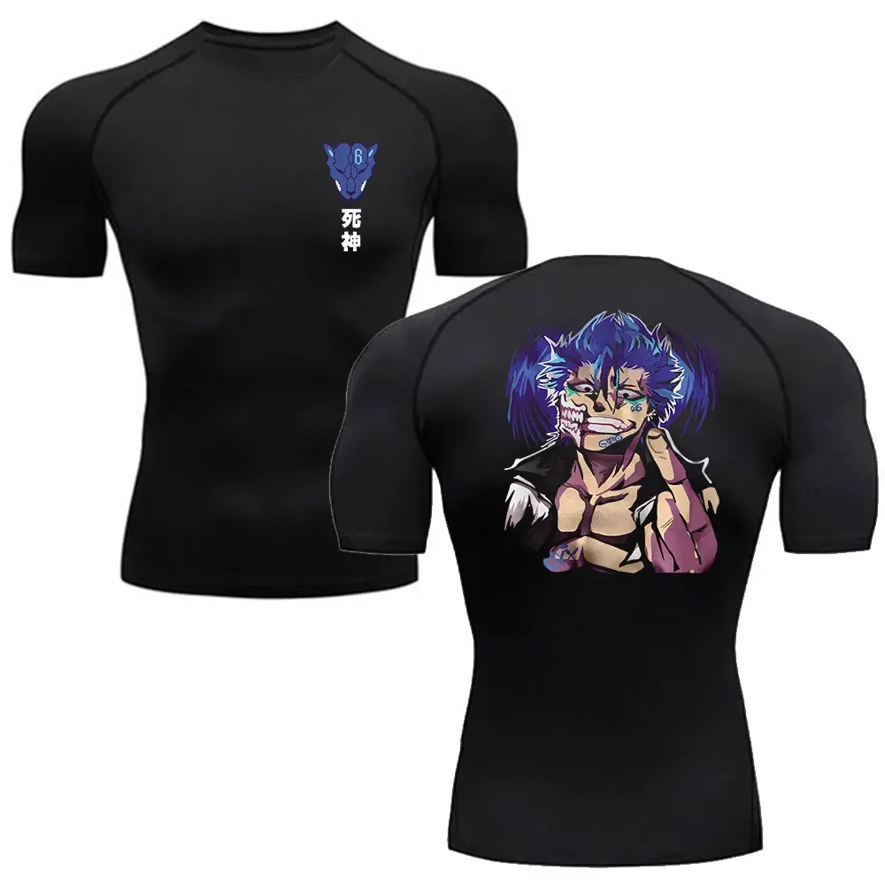 Compression Shirt Man Gym Anime Bleach T Shirt For Men New Trend Sport Men Fitness Tracksuit Boxing Jerseys Compression Shirt 3