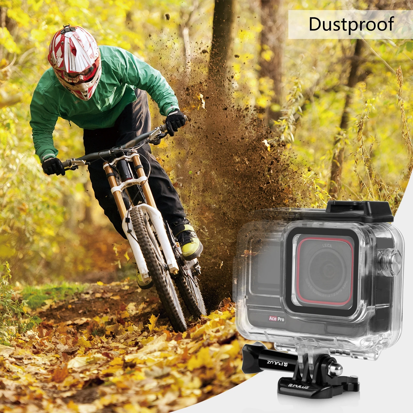 For Insta360 Ace Pro / Pro 2 PULUZ 60m Underwater Waterproof Housing Case with Base Adapter & Screw