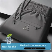 Men's Summer Thin Ice Silk Casual Pants Breathable Quick Dry Straight Leg Sporty New Arrival Comfortable Loose Fit Long Trousers