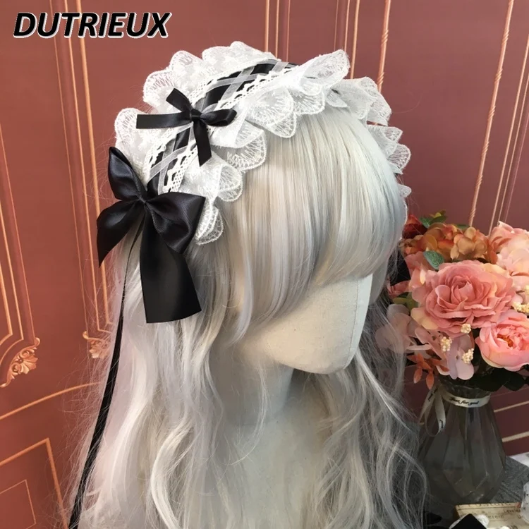 

Japanese Style Lolita Lace Headdress Sweet All-Matching Hair Band Hair Accessories Lolita Original Handmade Hair Bows for Women