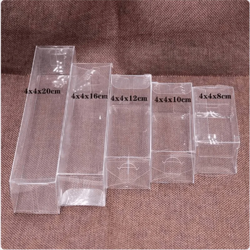 1 Los = 10 Stück 4x4x8/10/12/16/20 cm Großhandel NewClear PVC Box Verpackung Hochzeit/Weihnachten Lieblingschokolade Süßigkeiten Apfel Geschenk Event – Detail 1
