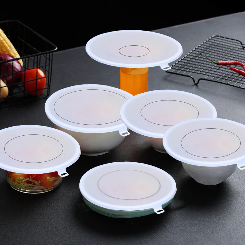 Reusable Silicone Lids Round Food Keeping Fresh Cover Kitchen Seal Food Caps Bowl Pot Silicone Cover Kitchen Accessories 20cm