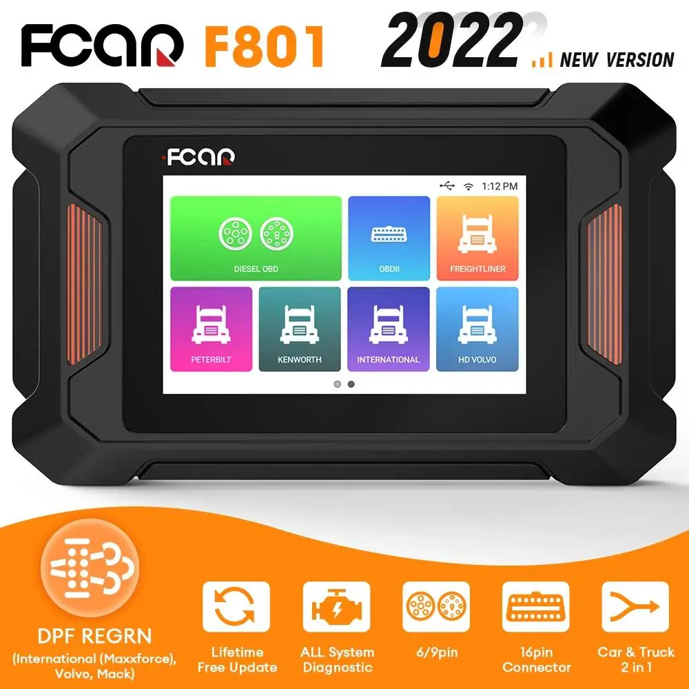 

Fcar F801 Diesel Heavy Duty Truck Diagnostic Scanner Professional All System DPF Regen Oil Reset HD OBD Scanner for Truck Car