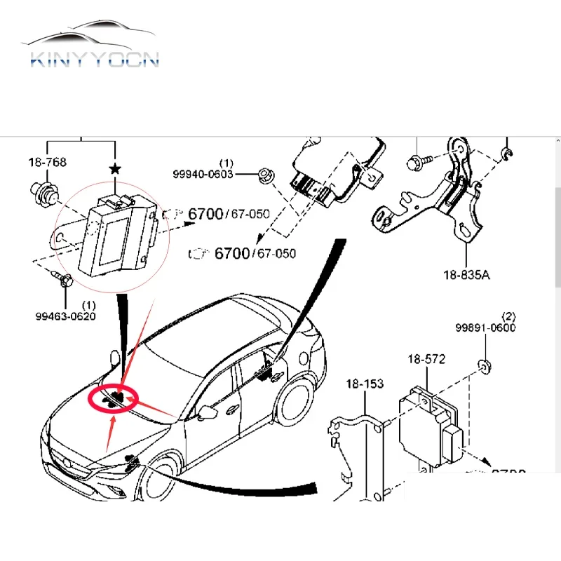 For Mazda CX-3 CX-4 CX-5 CX3 CX4 CX5 Four-wheel 4WD drive control module control chip computer controller