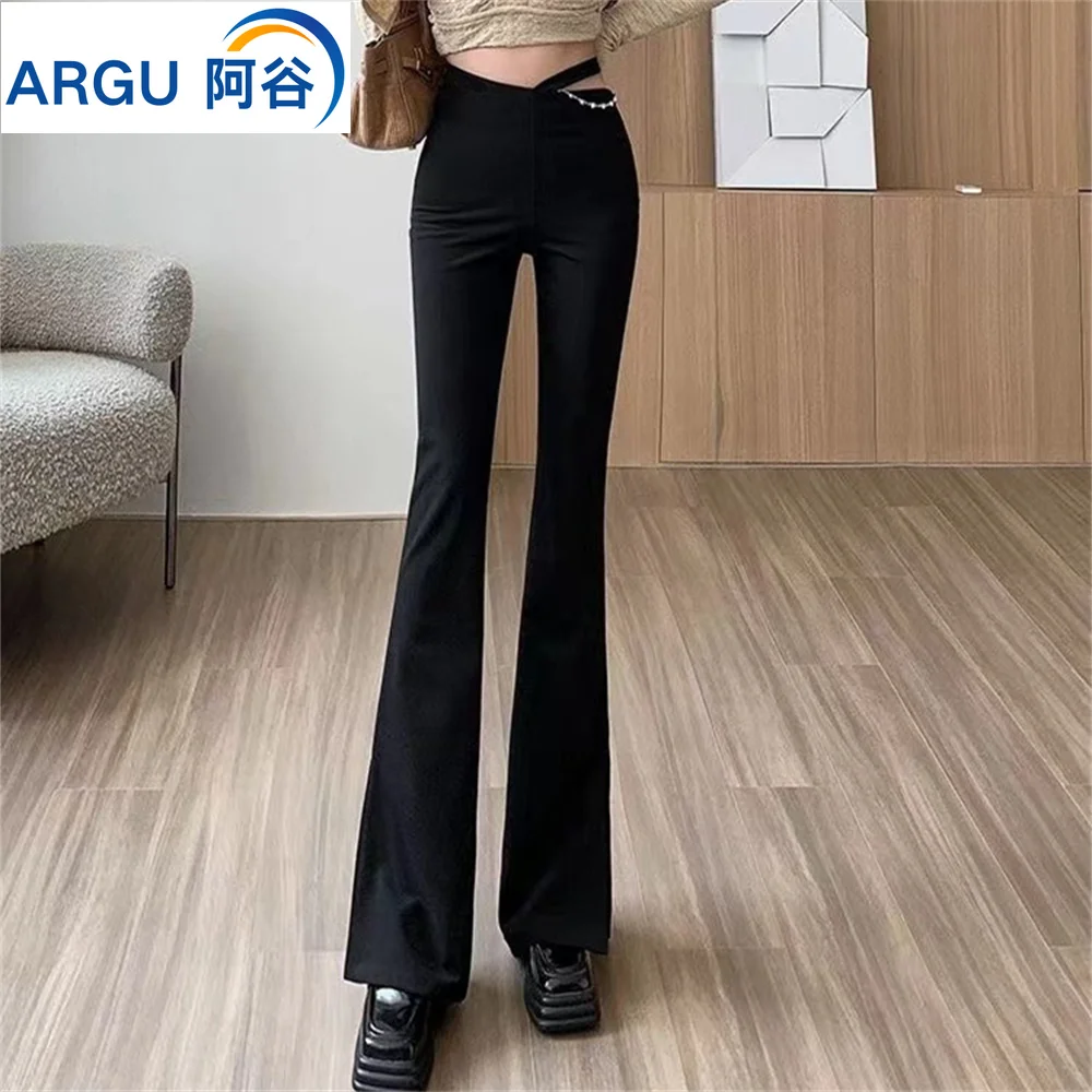 

Split Slimming Flared Pants Women High Waist Drape Mopping Straight Trouser Female 2023 Summer Casual Girls Harajuku Pant