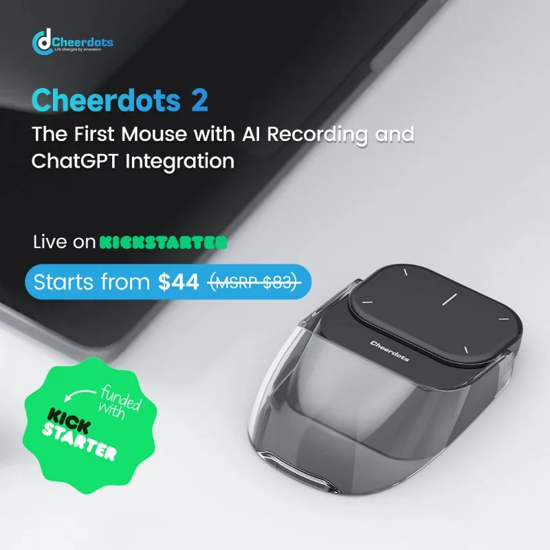 Detachable Air Mouse Wireless Touchpad Laser Cheerdots 2 All-in-one AI Recording ChatGPT Mobile Presenter Remote Control Custom