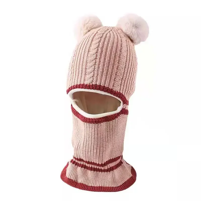 Children Hat Kids Masked Hat Winter Cartoon Little Coral Velvet Cap Plush Kids Caps Fleece Scarf BabyHat Newborn Accessories baby hat baseball cap knit hat kids bucket hat kids sun hat sleeping hat