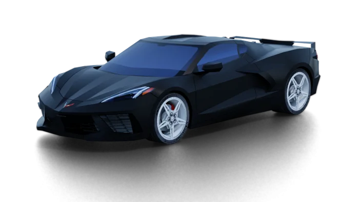 Children's handmade origami DIY assembly puzzle 3D paper model making Corvette C8 sports car model