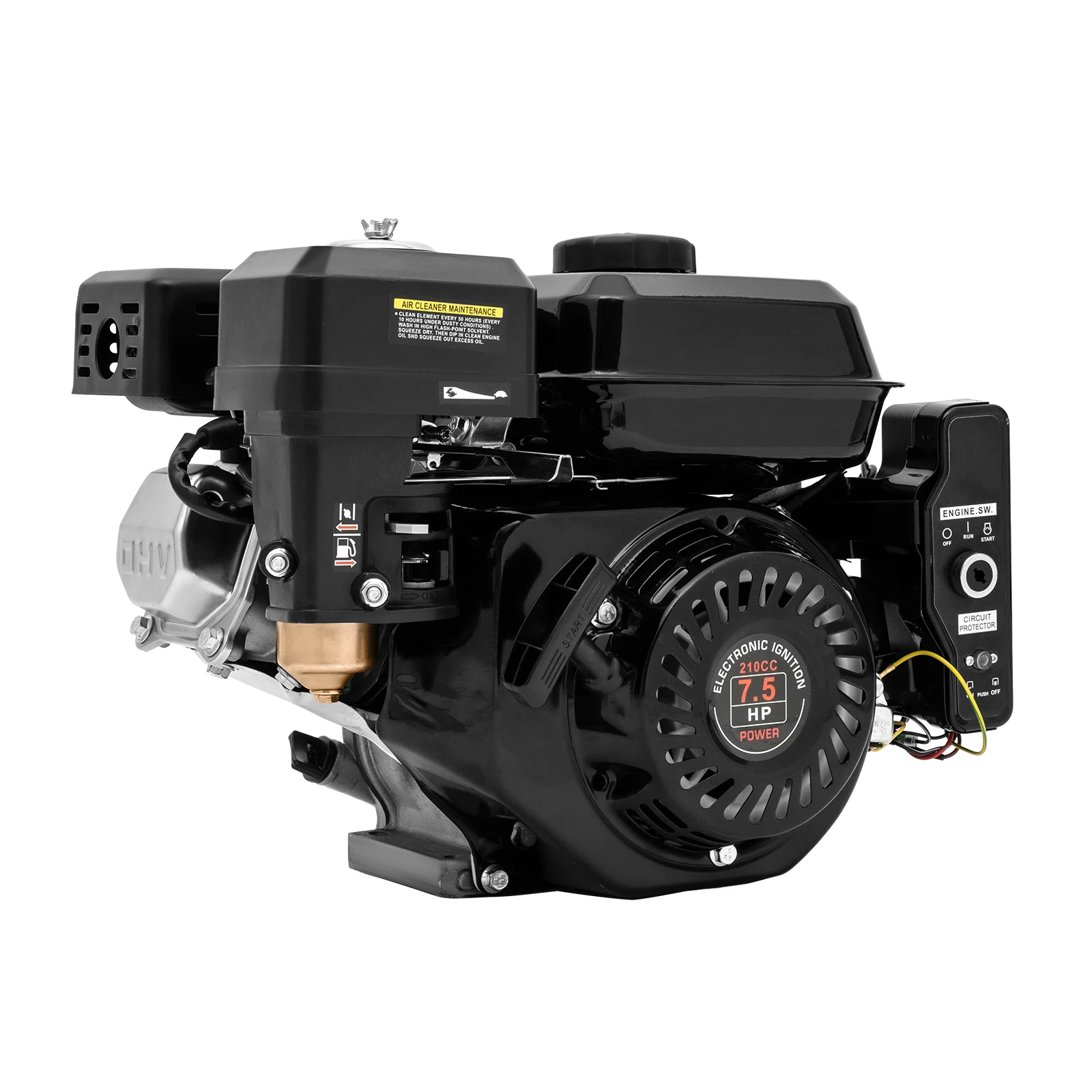 4-Stroke Engine 210CC 7.5Hp for Go Karts Compressors Trenchers Generators High-Pressure Washers Cement Mixers