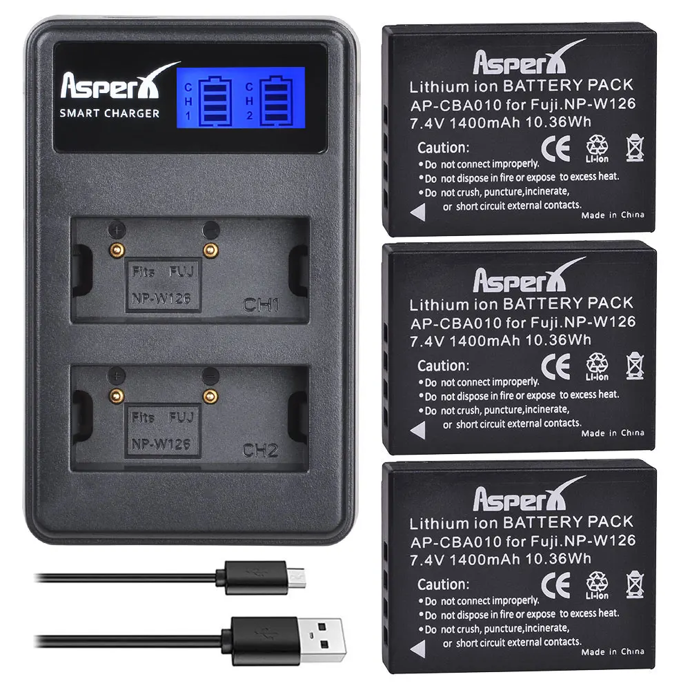 1400Mah Np W126 Bateria Np-W126 Batteria + Caricabatterie Per Fujifilm X100V X-T200 X-T100 X-T3 X-A2 X-A7 X-E2 X-E3 X-H1 Accessori