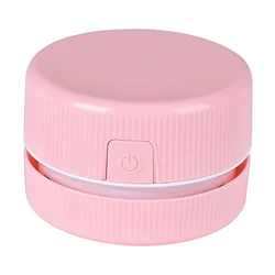 Compact Desktop Vacuum Cleaner - Portable and Efficient (Pink)