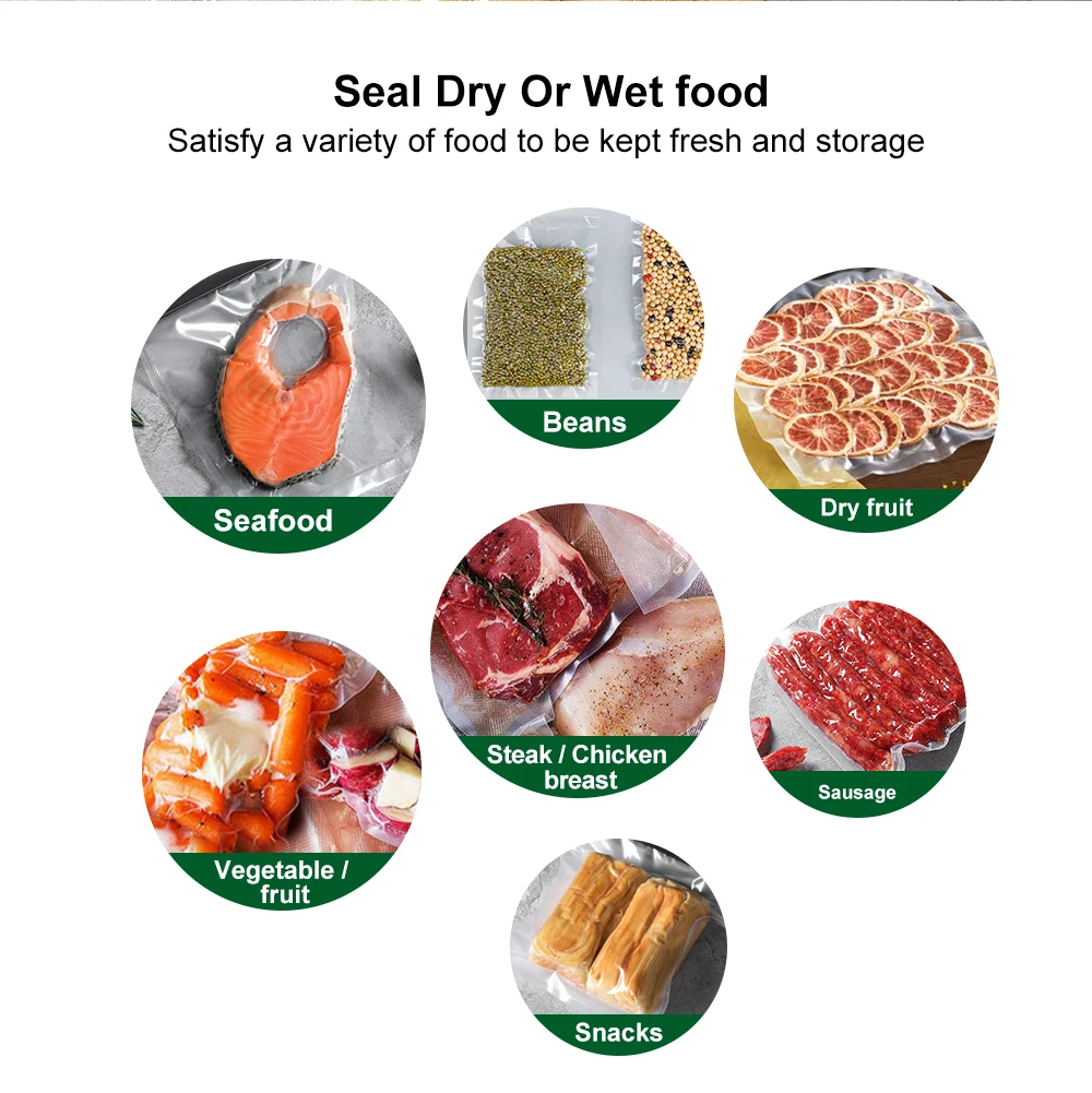 Automatic Vacuum Sealer Wet Or Dry Food Saver Packing Machine with 10pcs Free Bags for Sous Vide bag sealer food vacuum sealer