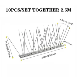 Premium Bird Deterrent Spikes for Outdoor Use - Effective Garden Repellent and Deterrence Gadgets (10PCS  25CM)