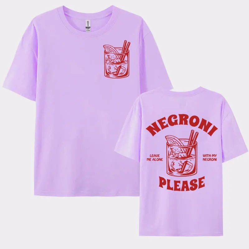 Negroni 빈티지 스트리트웨어 티셔츠, 재미있는 칵테일 음료, 귀여운 그래픽 상의, 유니섹스 패션, 캐주얼 티셔츠, 오버사이즈