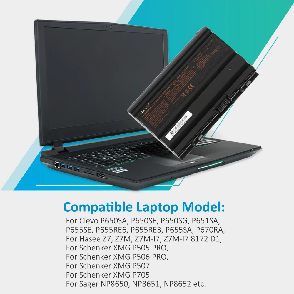 Фото Аккумулятор KingSener P750BAT-8 для Clevo P750 P750ZM P750S P751 P751ZM P751DM для Terrans Force X599 X799 6-87-P750S-4271 82WH №5