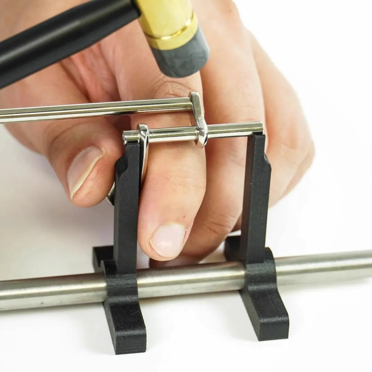 Woodwind instrument key adjustment bracket with adjustable spacing flute maintenance tools