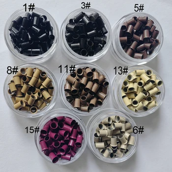 200PCS Flared copper rings 4.0mm*3.6mm*6.0mm copper tubes Micro Rings/links/beads Hair Extension Tools 7 colors available