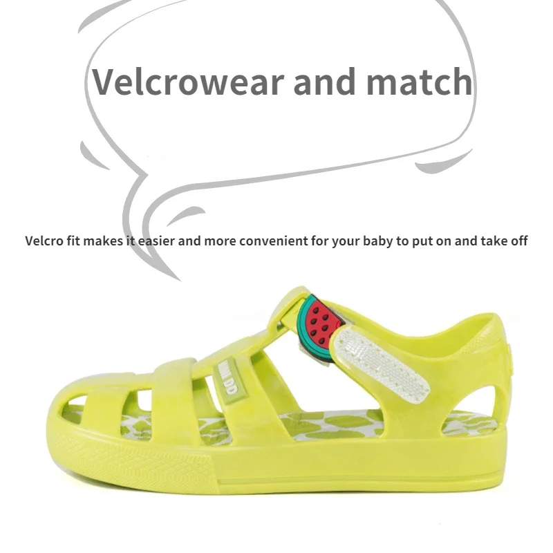 Summer Girls Sandals Breathable Beach Hole Shoes Jelly Color Non-slip Roman Sandals Toddler Children Garden Jelly Shoes 4