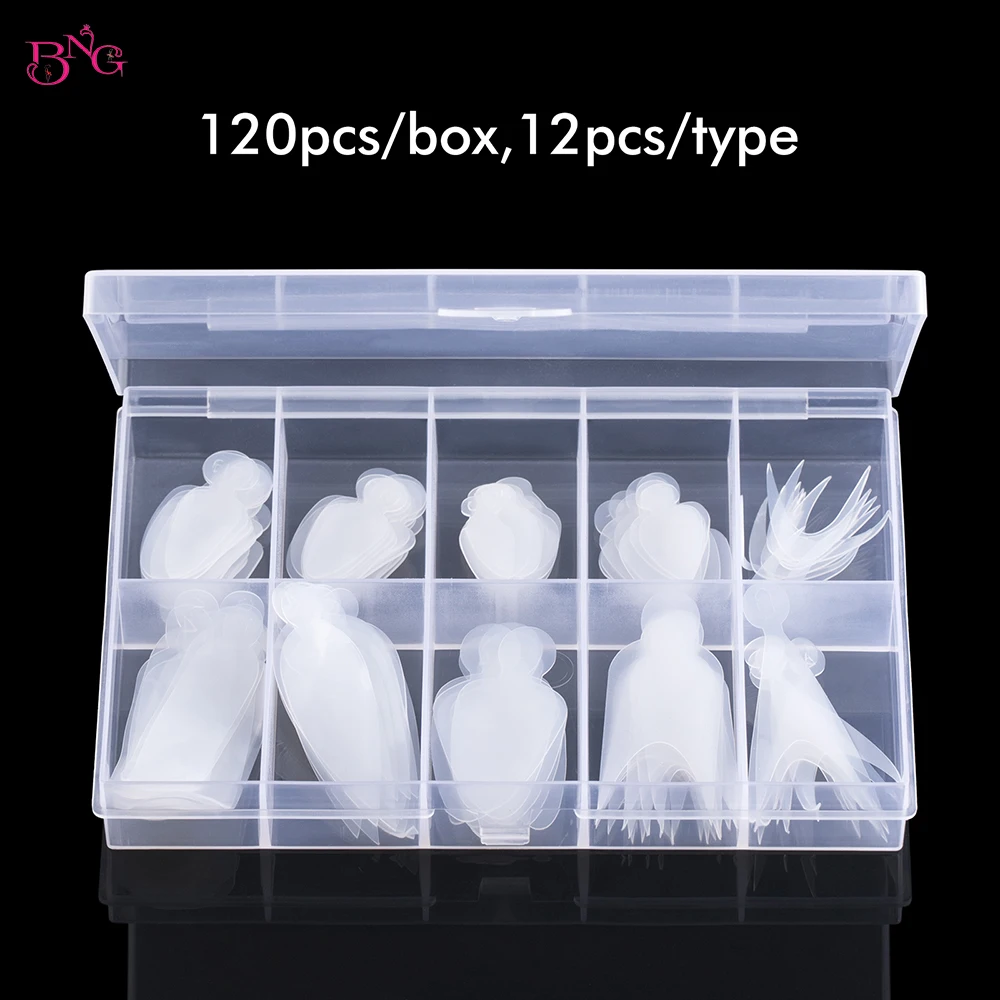 120Pcs Dual Nail Forms Mould Sticker Set