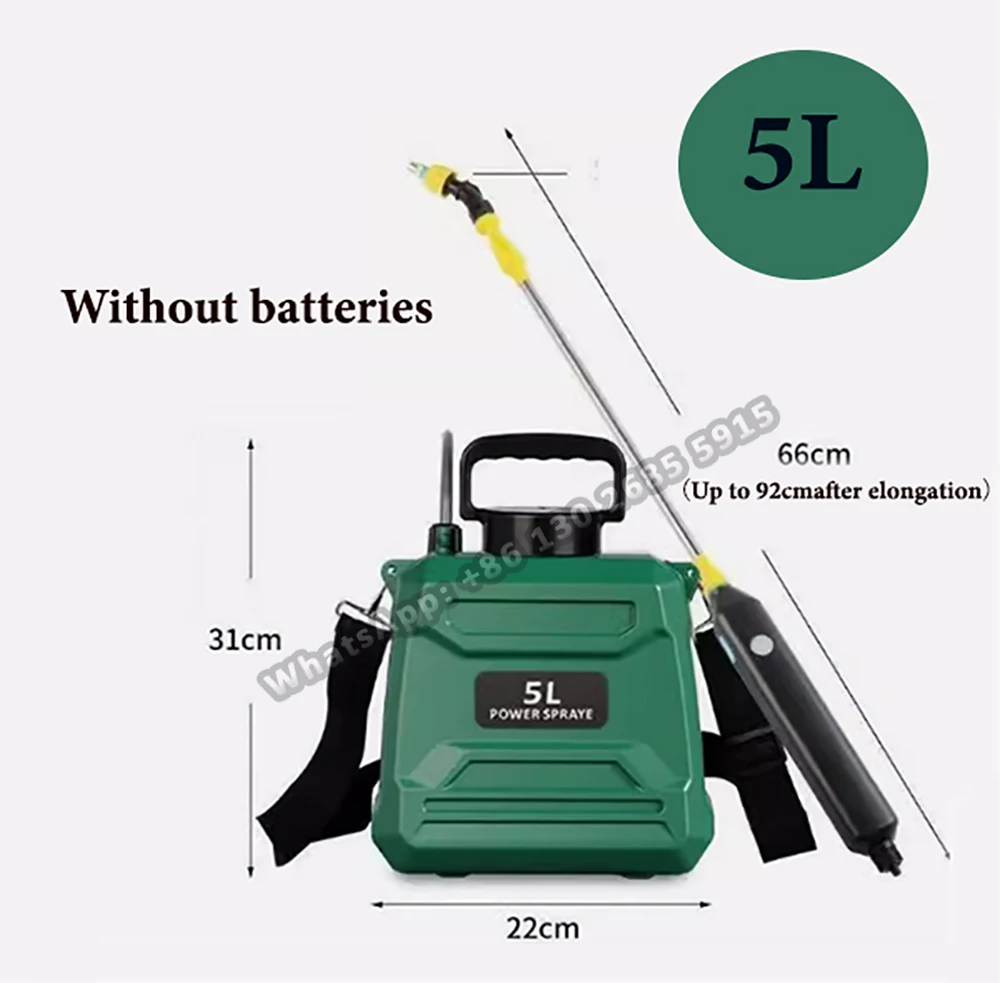 KBIBCK Pulvérisateur électrique Avec 3 Buses Et 5M De Tuyau, Pulverisateur Pour Toiture, Pulverisateur Electrique Toiture De Jardin 2400 MAh Rechargeable Pour L'irrigation Pelouse