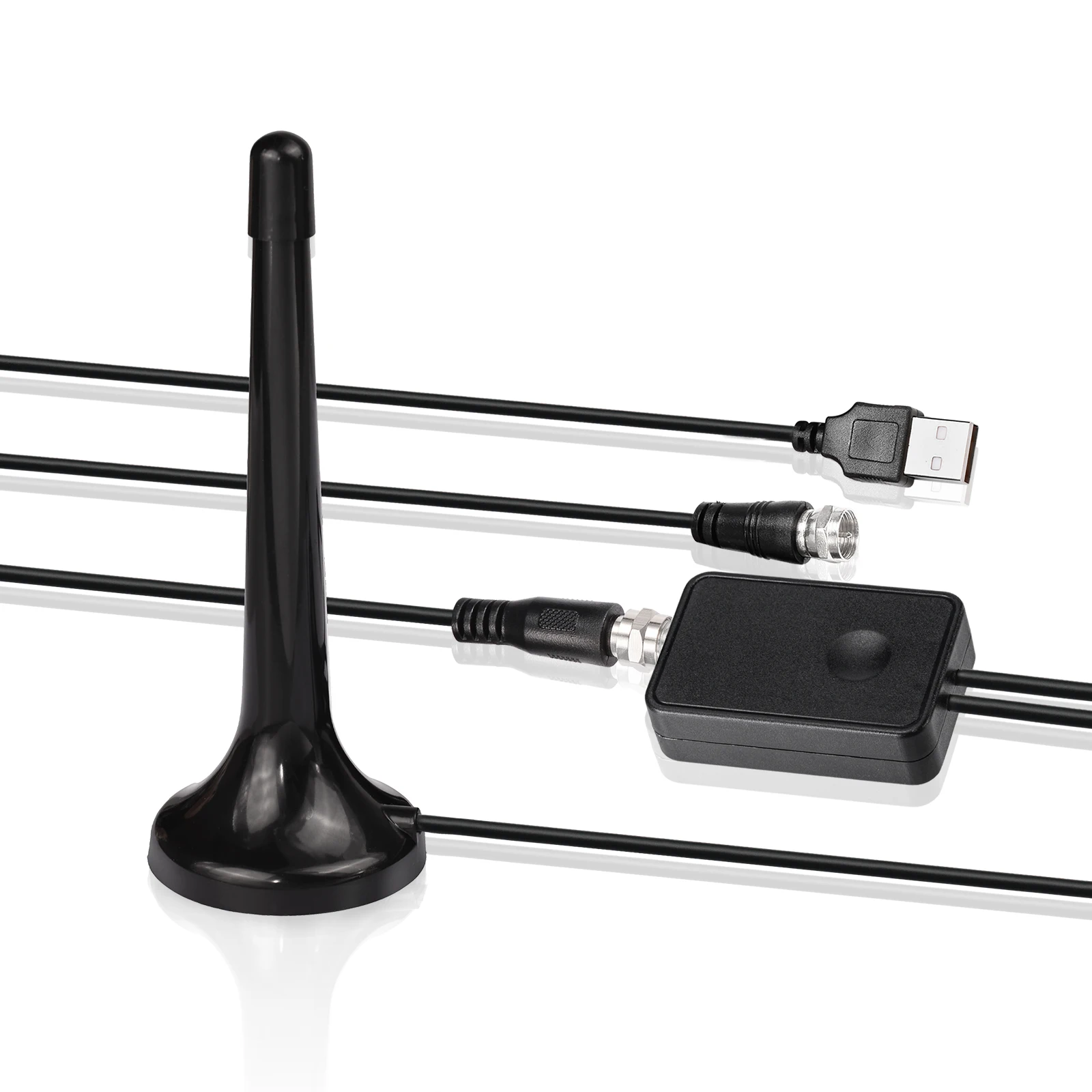 Superbat DAB+ FM Indoor Telescopic Antenna with Magnetic Base 3M Coaxial Cable & Signal Amplifier for Home Stereo AV Receiver