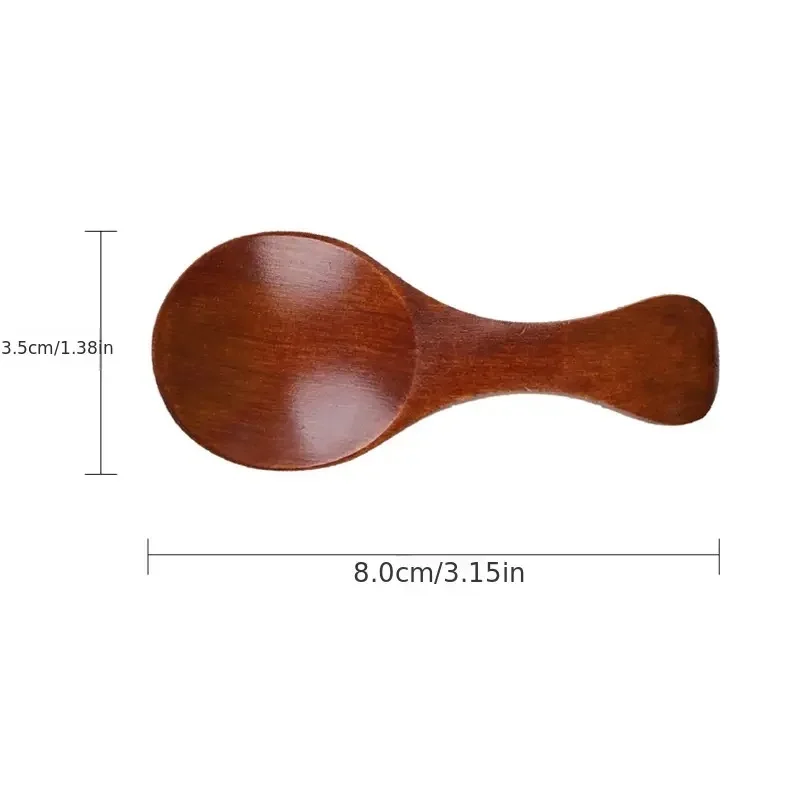 2pcs Mini Wooden Spoons Small Kitchen Spice Condiment Spoon Sugar Tea Coffee Scoop Short Handle Wood Kids Spoon Kitchen Gadgets wooden spice spoon