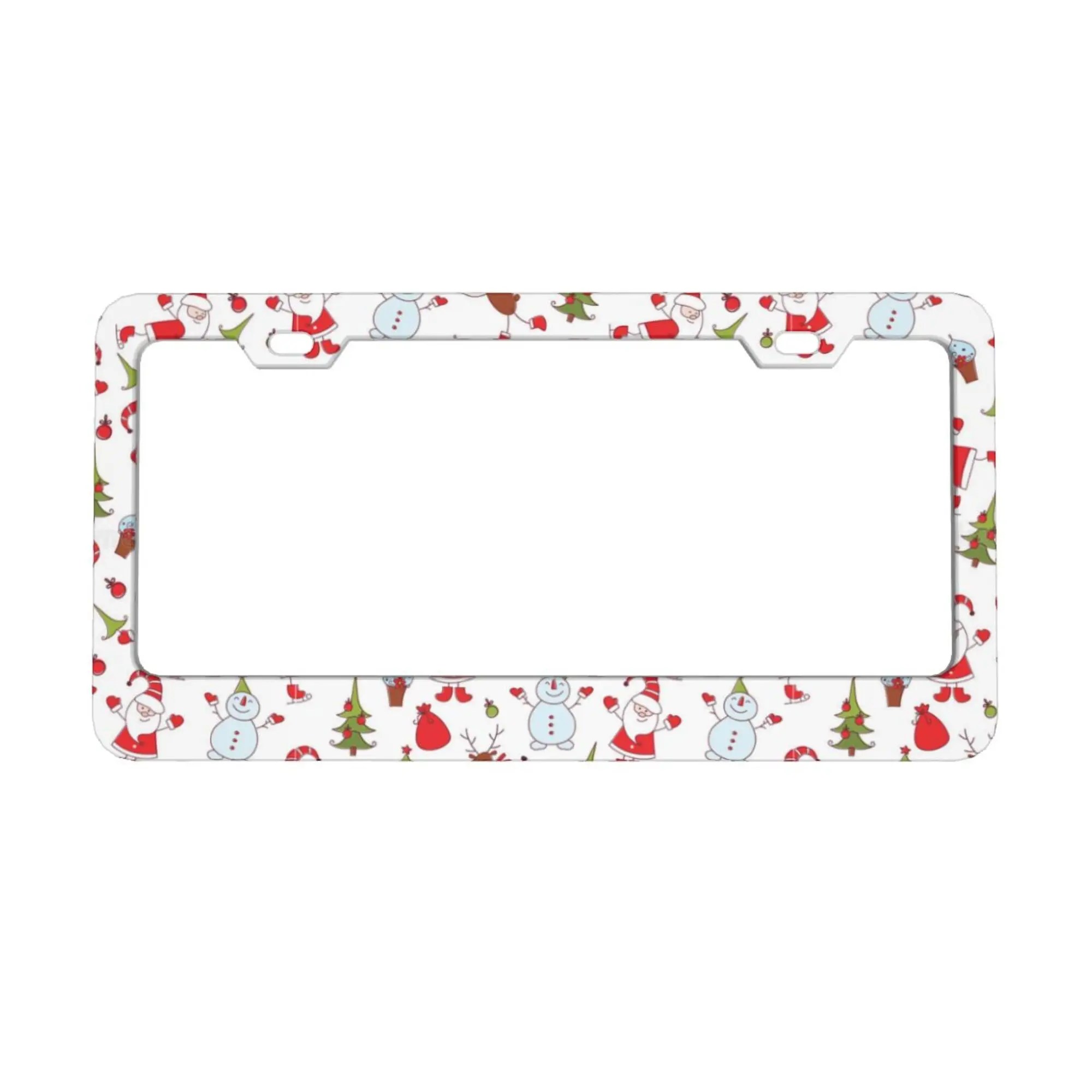 

Santa Claus and Snowman Christmas Car Lisence Plate Frame Holiday Car Decoration for Men Women Vehicles 12x6 Inch Gift