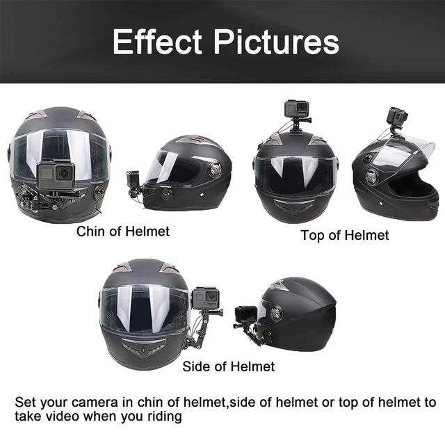 Accessories Kit for GoPro Hero 13 12 11 10 9 8 7 6 5 4 SJCAM AKASO Osmo Motorcycle Helmet Chin Mount Go Pro Insta360 3
