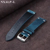 Bracelet de montre en cuir de cire d'huile Vintage 18mm 20mm 21mm 22mm bracelet en peau de vache cousu à la main pour Omega pour bracelet de montre intelligente Seiko 4