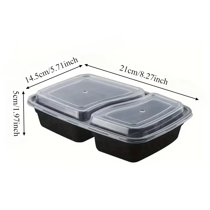 10PCS Lunch Boxes Compartments with Lids Disposable Bento Boxes Kitchen Storage Bento Fruit Takeaway Food Containers - 2