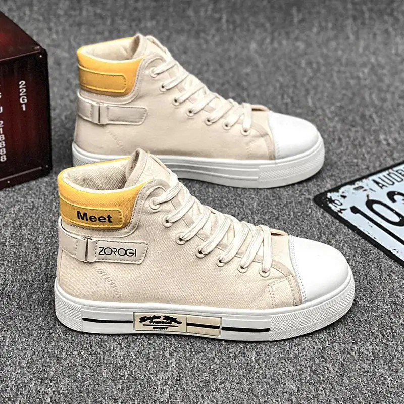 

Высокие мужские туфли, модные холщовые туфли в Корейском стиле для женщин, трендовые Молодежные парные маленькие белые туфли, удобные повседневные кроссовки