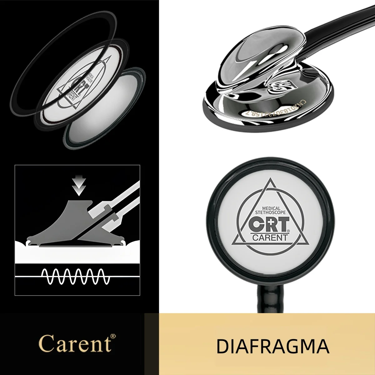 Carent Professional Universal Medical Stethoscopes Dual Fetal Heart Multifunctional Medical Health Cardiology Stethoscope