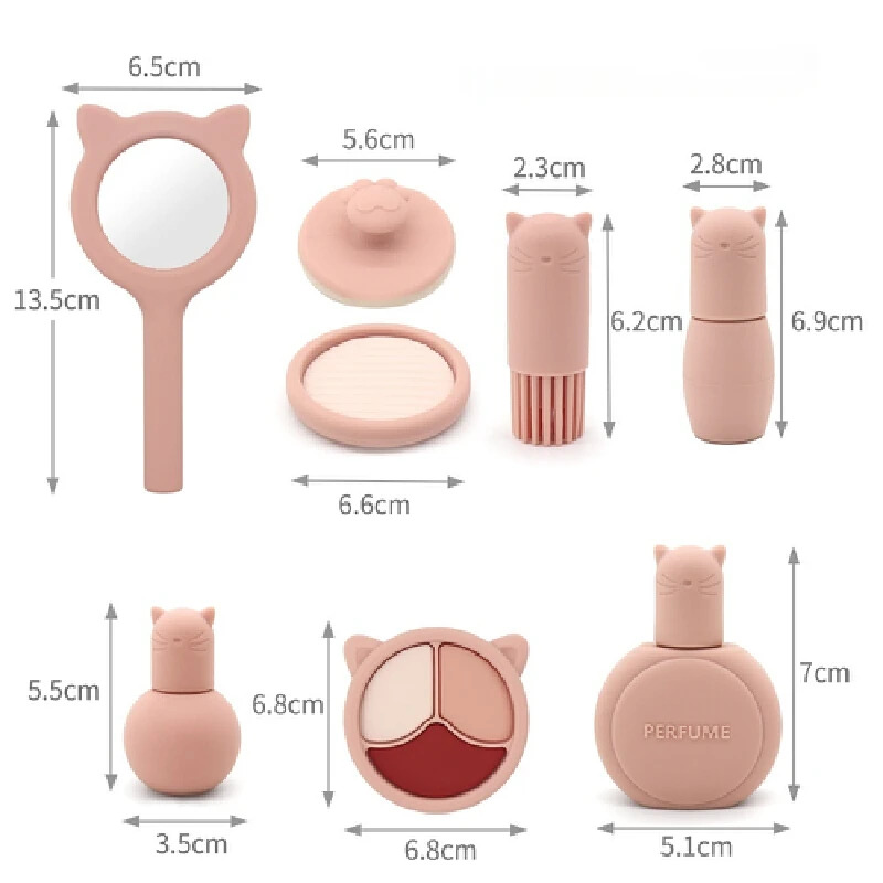Girl Makeup Toys Silicone Simulation Cosmetic Toy Set Children Imitate Makeup Tools Edible Grade Silicone Child Girl