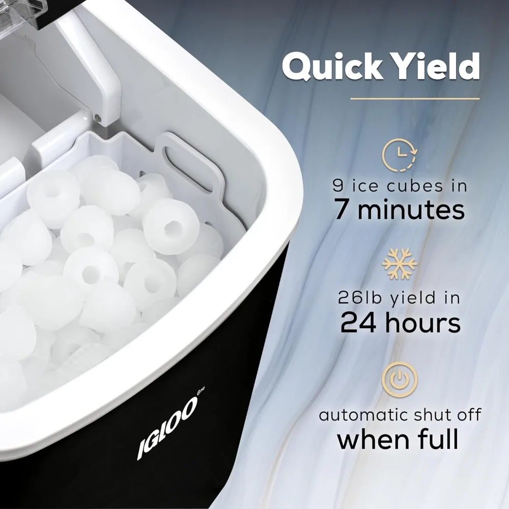 Premium Self-Cleaning Countertop Ice Maker Machine, Handled Portable Ice Maker, Produces 26 lbs. in 24 hrs 3