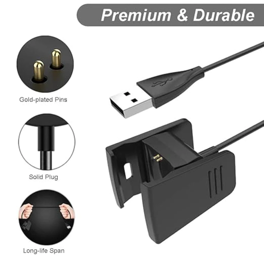 Fitbit Charge 3 USB Smartwatch Charging Cable – 3.3ft Replacement Charger