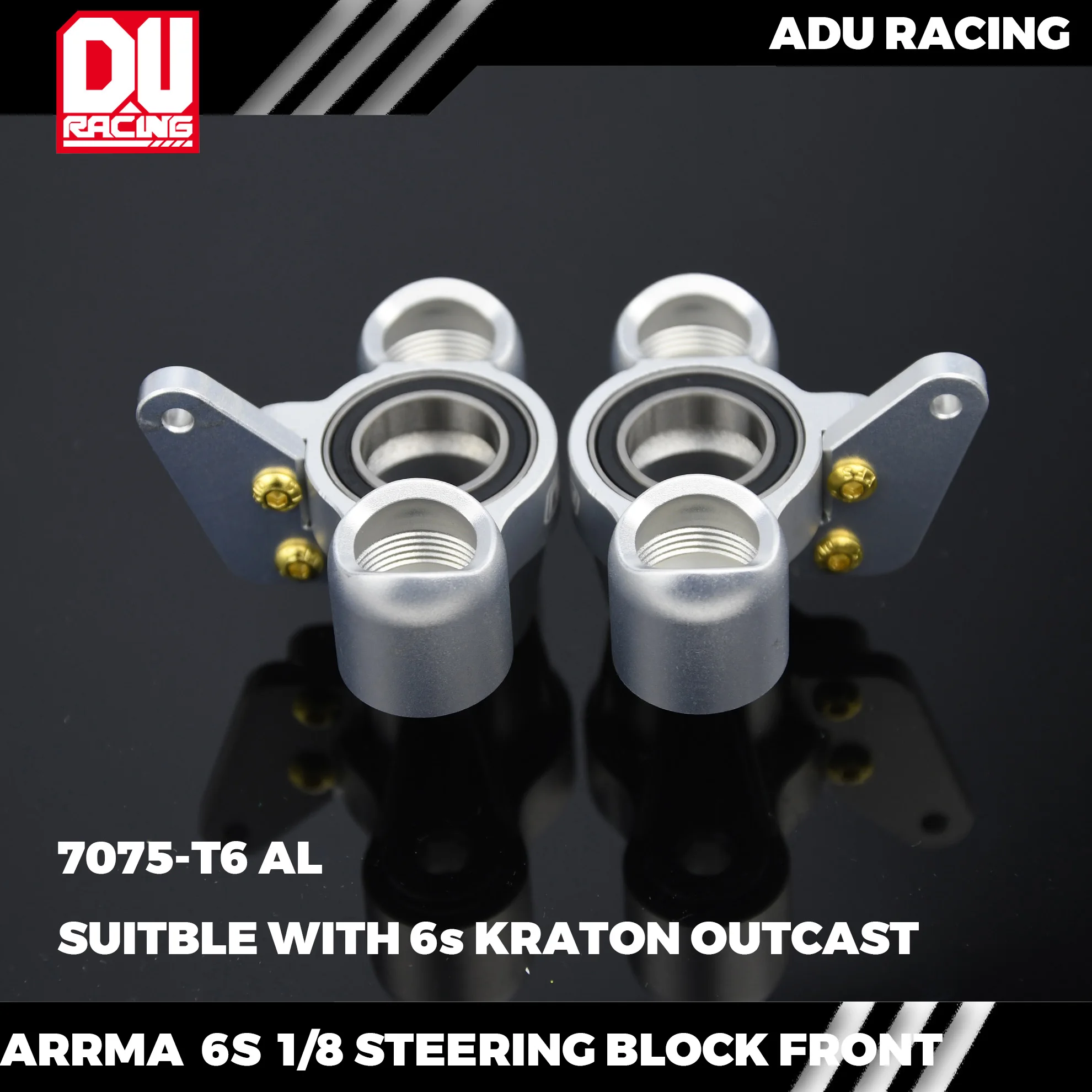 ADU Racing STEERING BLOCK FRONT CNC 7075 T6 ALUMINUM for ARRMA 6S OUTCAST KRATON rc car parts go kart parts