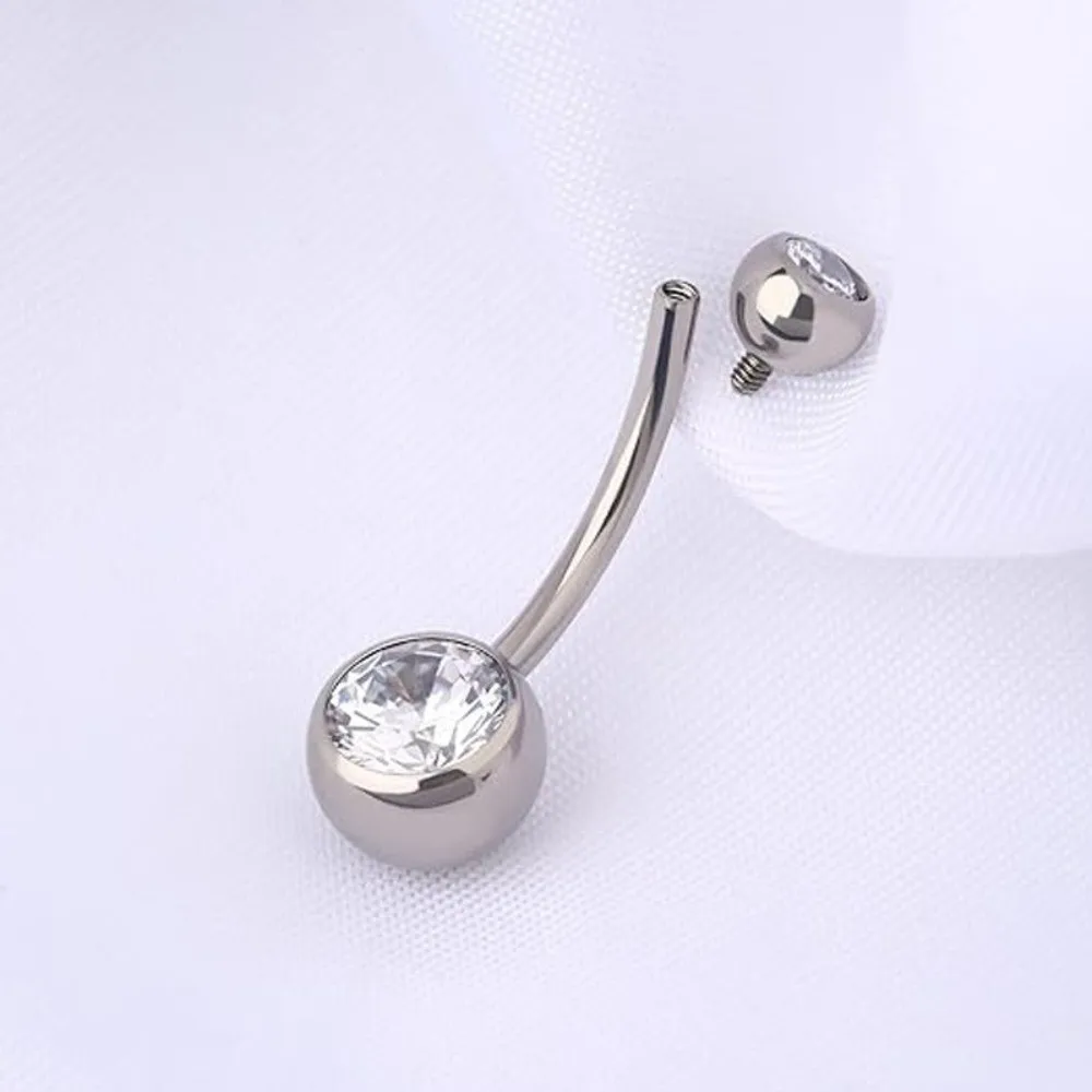 Sexy Titanium Material Belly Button Rings Curved Dangle Design Navel Piercing Belly Rings Navel Decoration