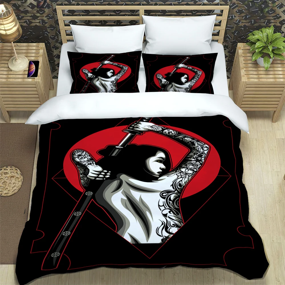 

Terror zombie skull HD Print Polyester Bedding Set，King Size Bedding Set，Adults for Beds Quilt Cover Pillowcase Bedding Set