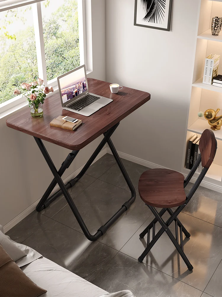 Простой складной стол для общежития письменный учебный стол и стул одиночный обеденный стол обеденный прямоугольный компьютерный стол современный деревянный